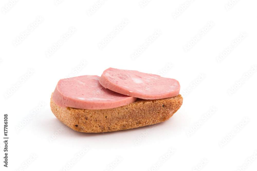 Open Sandwich isolated on white Open Sandwich isolated on white