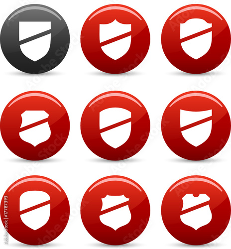 Shield icon set. Vector illustration Free Download Shield icon set. Vector illustration - GFXLoad