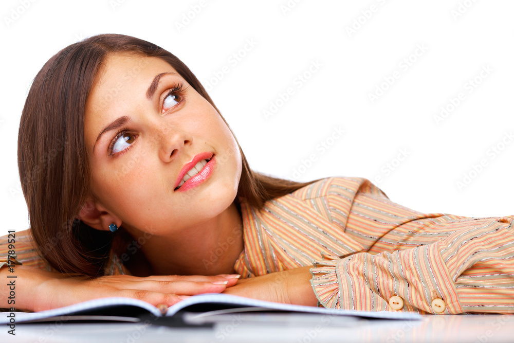 Beautiful female student smiling Beautiful female student smiling
