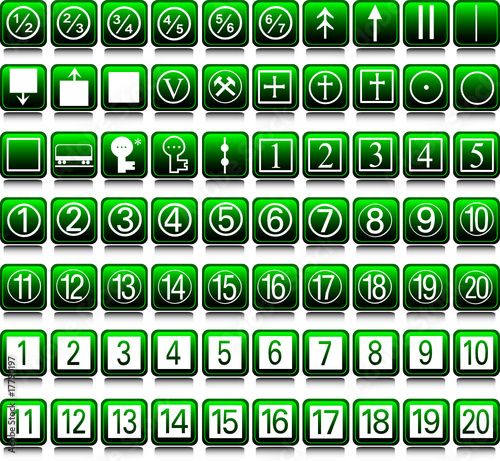 icons set two green illustration