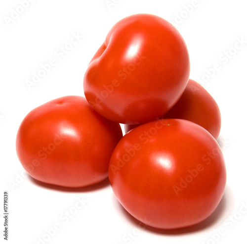 red tomato isolated on white background