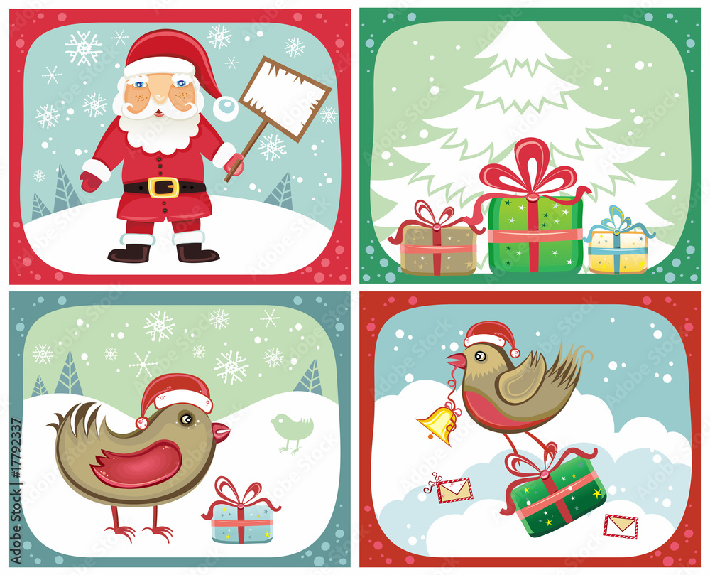 Naklejka premium Christmas cards sets 2