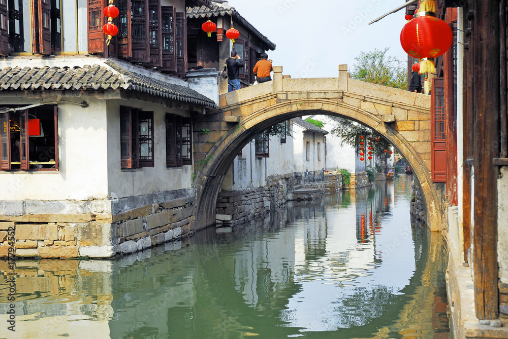 Naklejka premium China,Shanghai water village Zhujiajiao