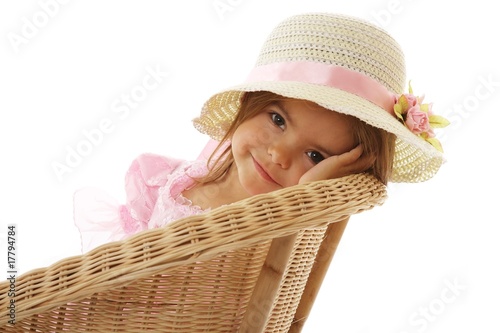 portrait of a beautiful little girl studio shot on white