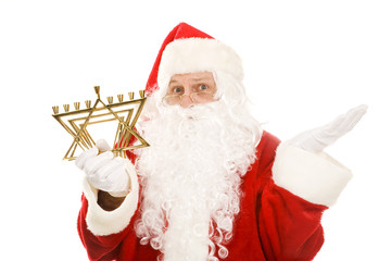 Santa Confused by Menorah