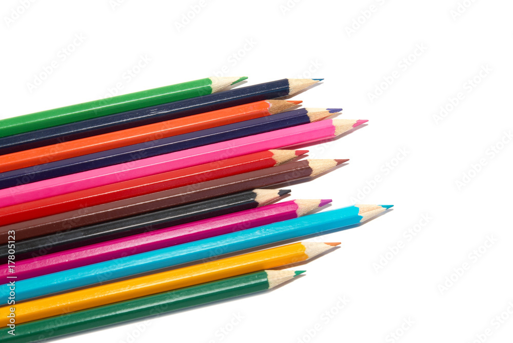 Raw of colored pencils Raw of colored pencils