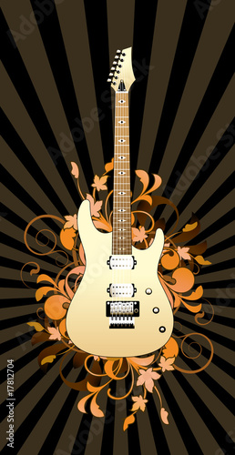 Floral abstract with guitar