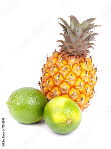 Green limes and pineapple