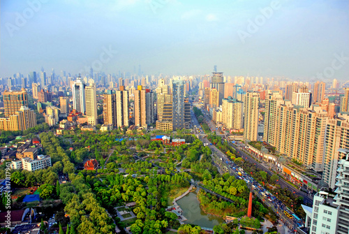 China, Shanghai xujiahui aerial view. photo