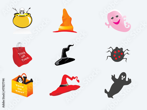 halloween icons set  vector wallpaper