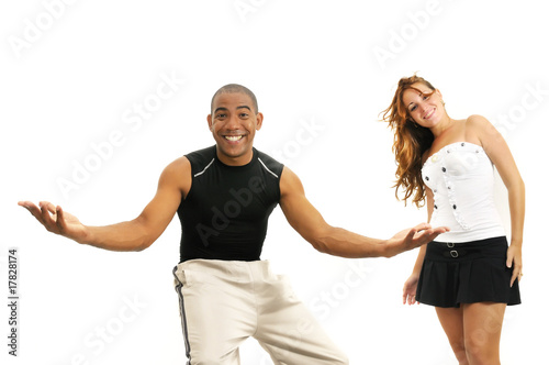 Multiracial couple with open arms