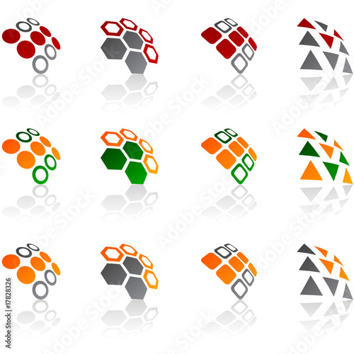 Set of abstract symbols. Vector illustration.