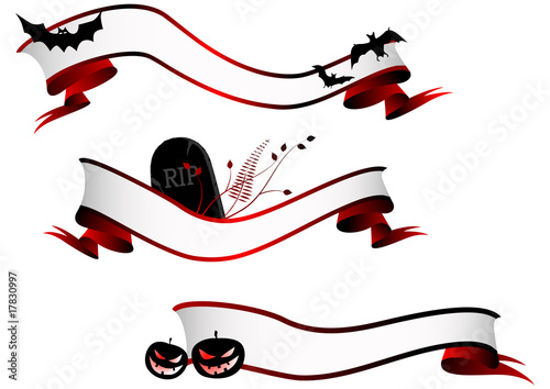 Halloween horizontal banners, set