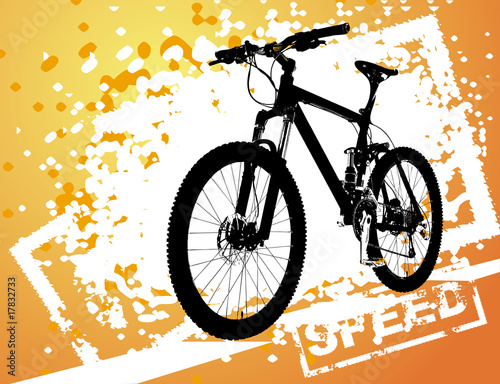 Vector illustration of bicycle on abstract background