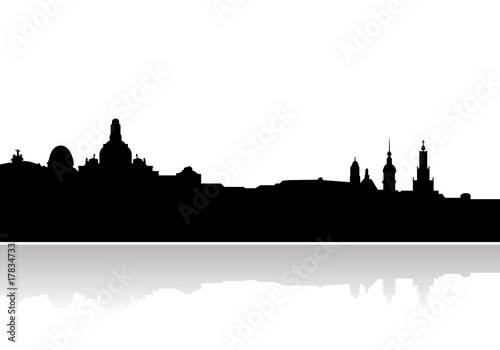 dresden himmelslinie schattenriss mit wahrzeichen