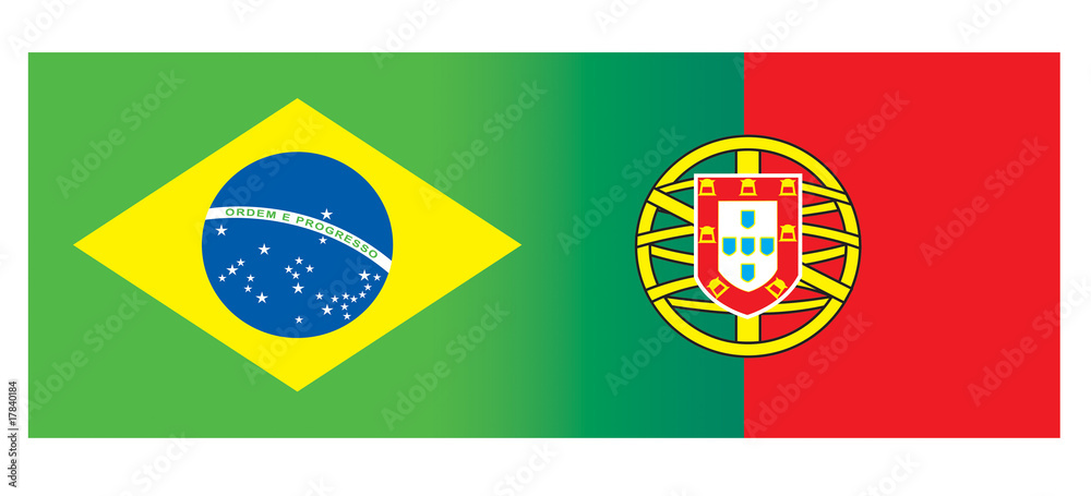 Bandeiras (Brasil e Portugal) Stock Illustration