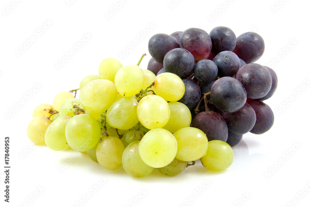 Clusters of grapes over white background Clusters of grapes over white background