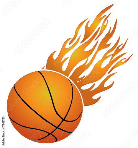 Vector Basketball's burning ball