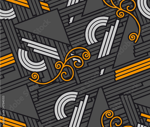 Abstrakter Muster Rapport in grau und orange