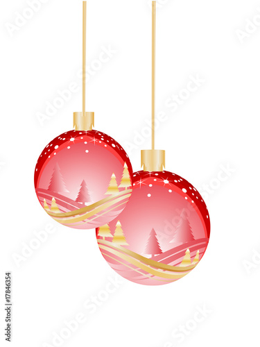 isolierte weihnachtsbaumkugeln