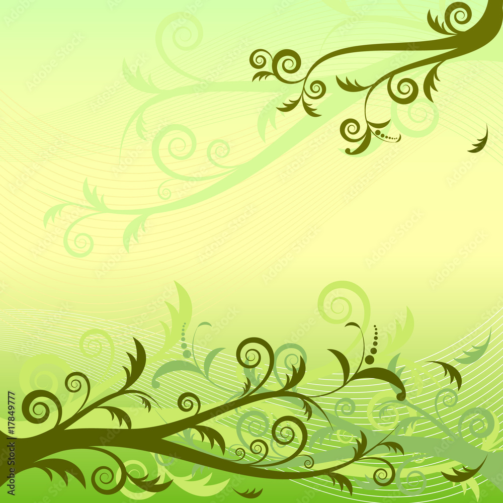 Gentle green and yellow floral background Gentle green and yellow floral background