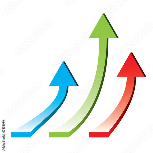 3d arrows pointing upwards - rising economy