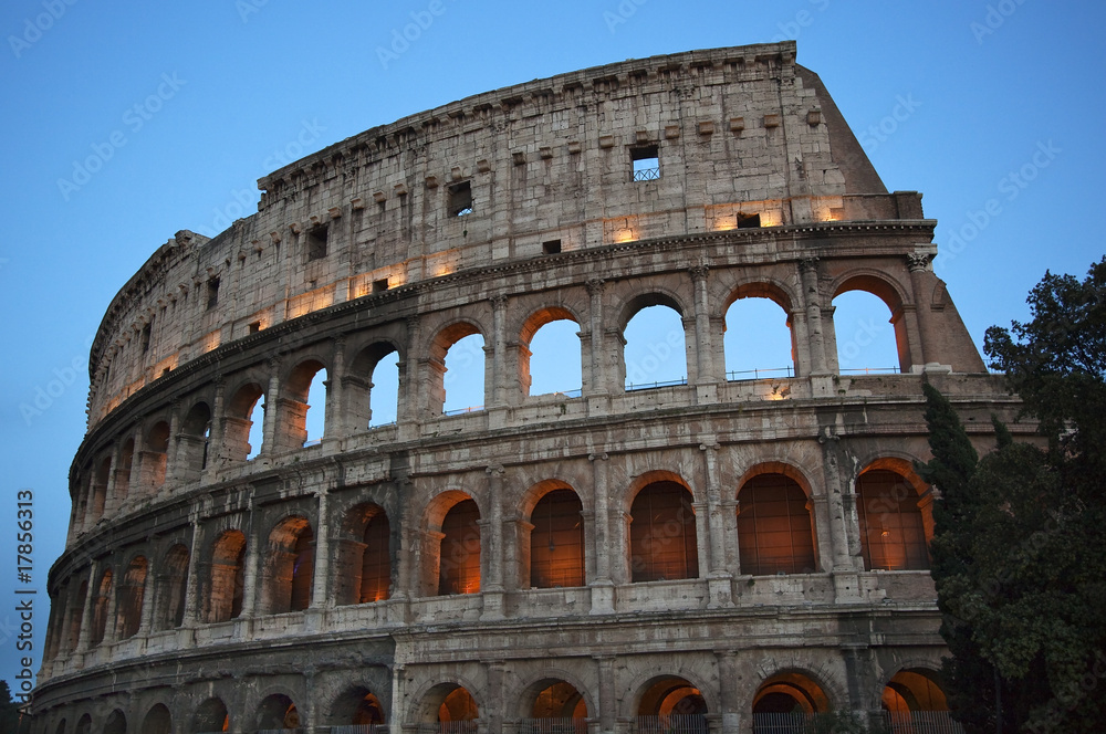 Details Colosseum Evening Rome Italy