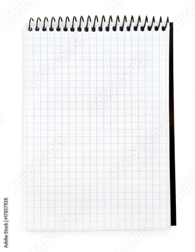 blank notebook isolated on white