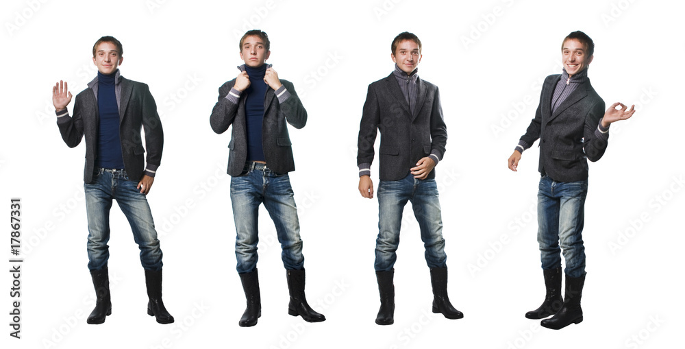 Obraz premium Modern man in a jacket and jeans