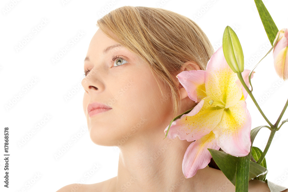 Lilies and woman