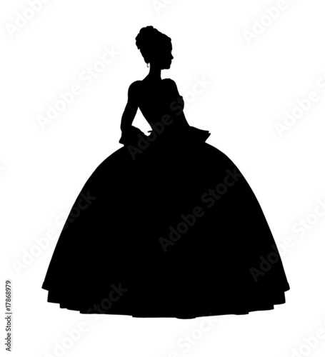 Leinwand Poster Cinderella Silhouette Illustration