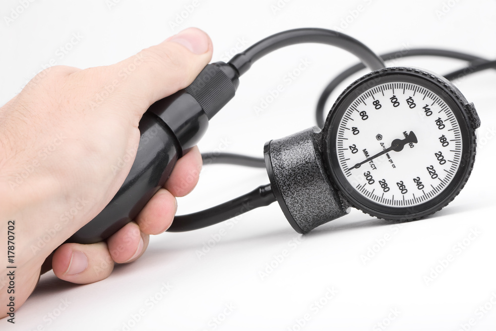Hand and sphygmomanometer for blood pressure Hand and sphygmomanometer for blood pressure