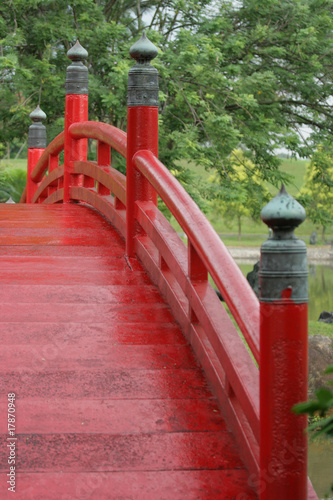 Japanese wooden bridge