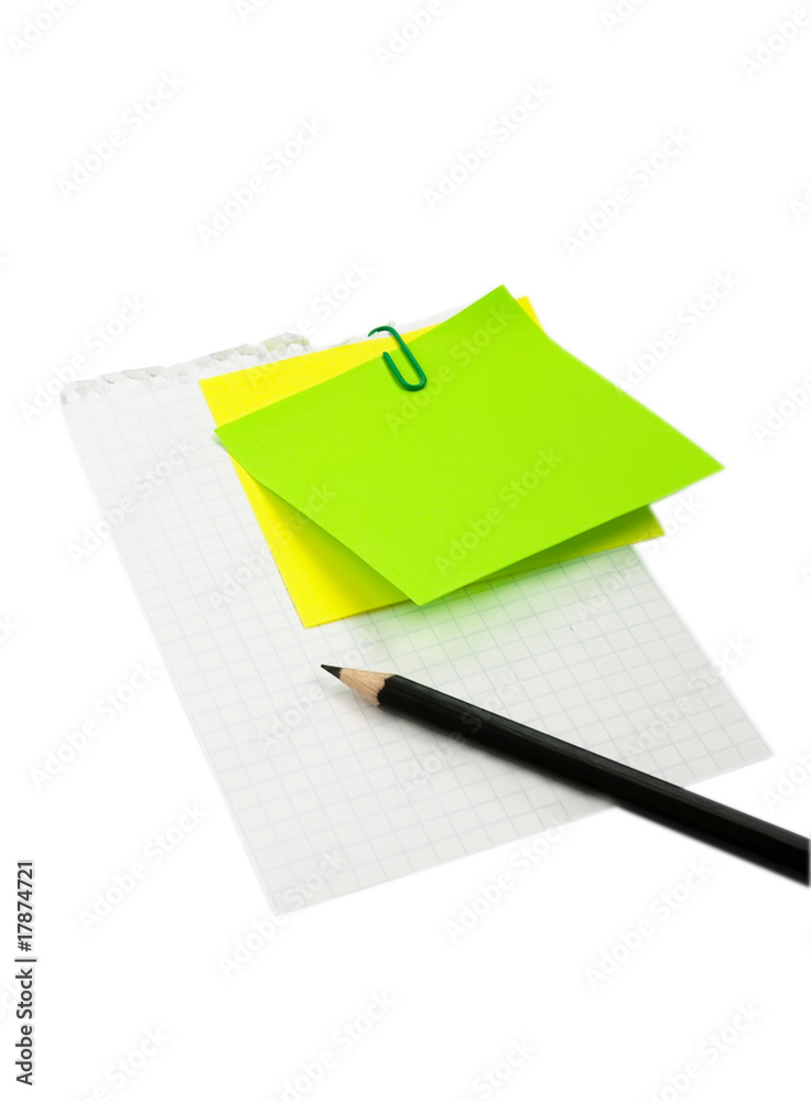 Pencil on the sheet of paper Pencil on the sheet of paper