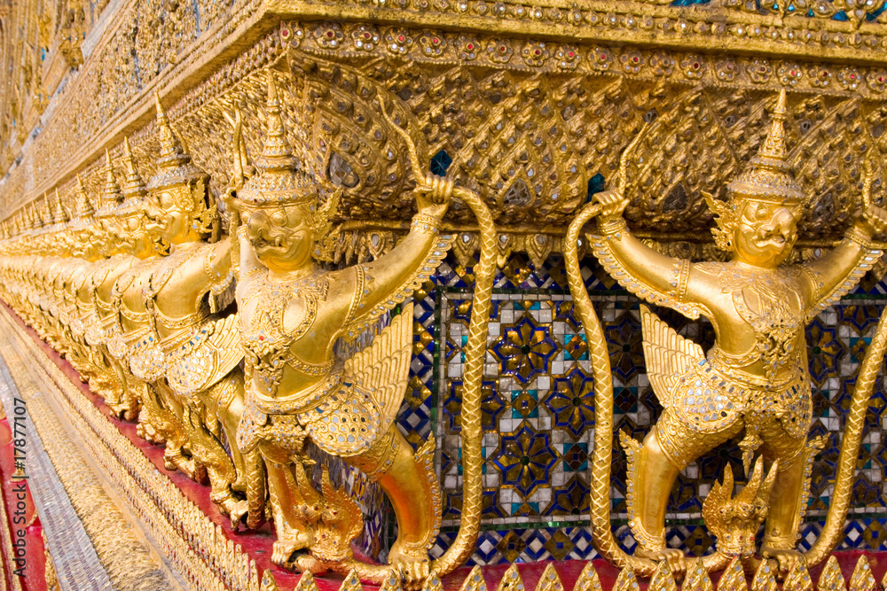 The temple in the Grand palace area in Bangkok, Thailand The temple in the Grand palace area in Bangkok, Thailand