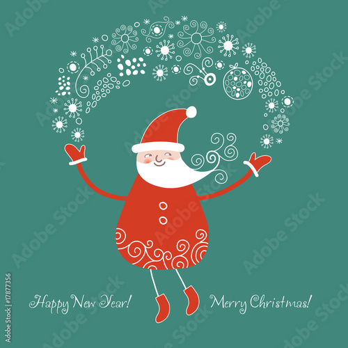 funny santa and snowflake