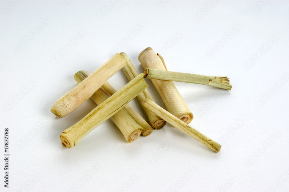 thai lemon grass and a white background thai lemon grass and a white background