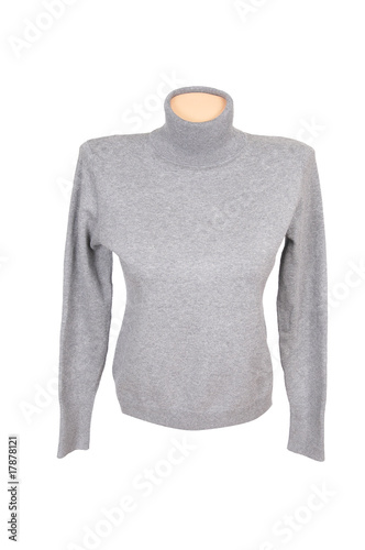 Beautiful modern grey sweater on a white.