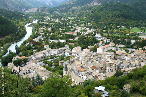 Panorama view of the village Castellane (Provence)