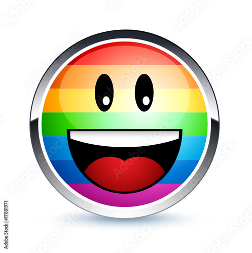 icône smiley arc-en-ciel / symbole gay homosexualité
