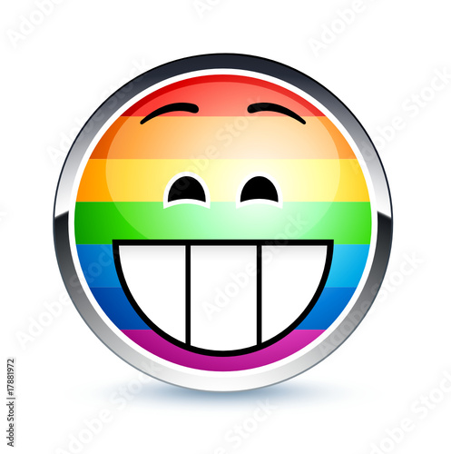 icône smiley arc-en-ciel / symbole gay homosexualité