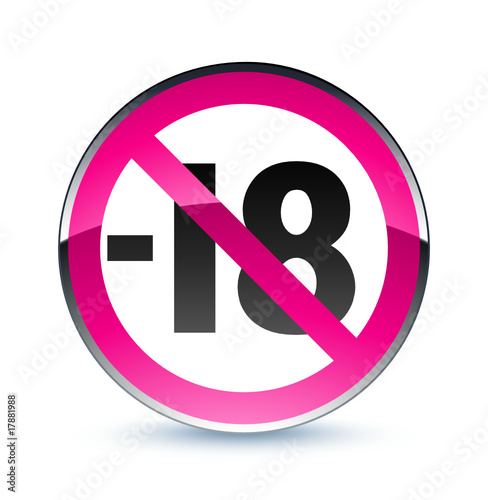 icône internet avertissement site interdit aux moins de 18 ans