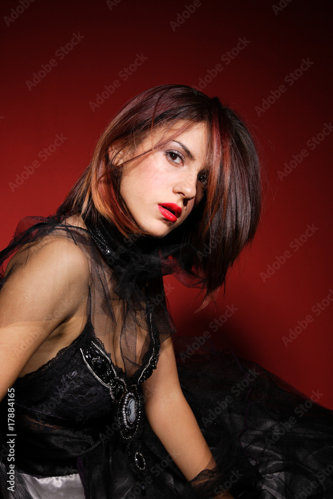 sexy women red background