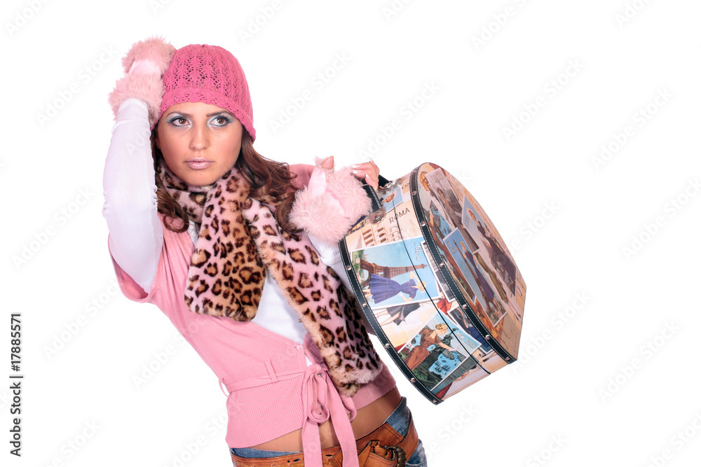 Fashion girl posing on white background Fashion girl posing on white background