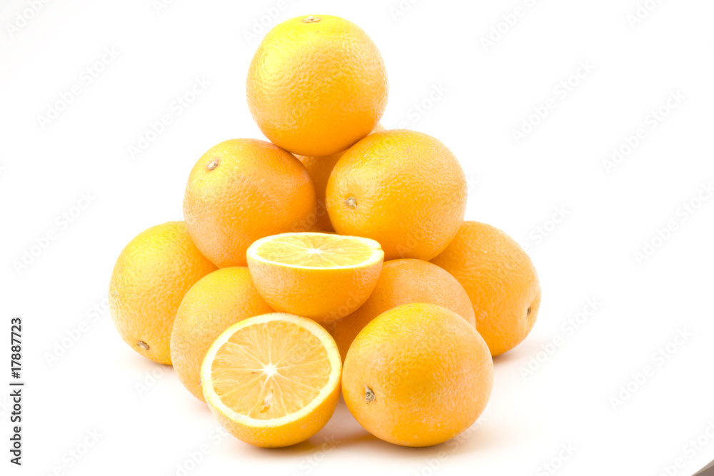 Oranges isolated on white background