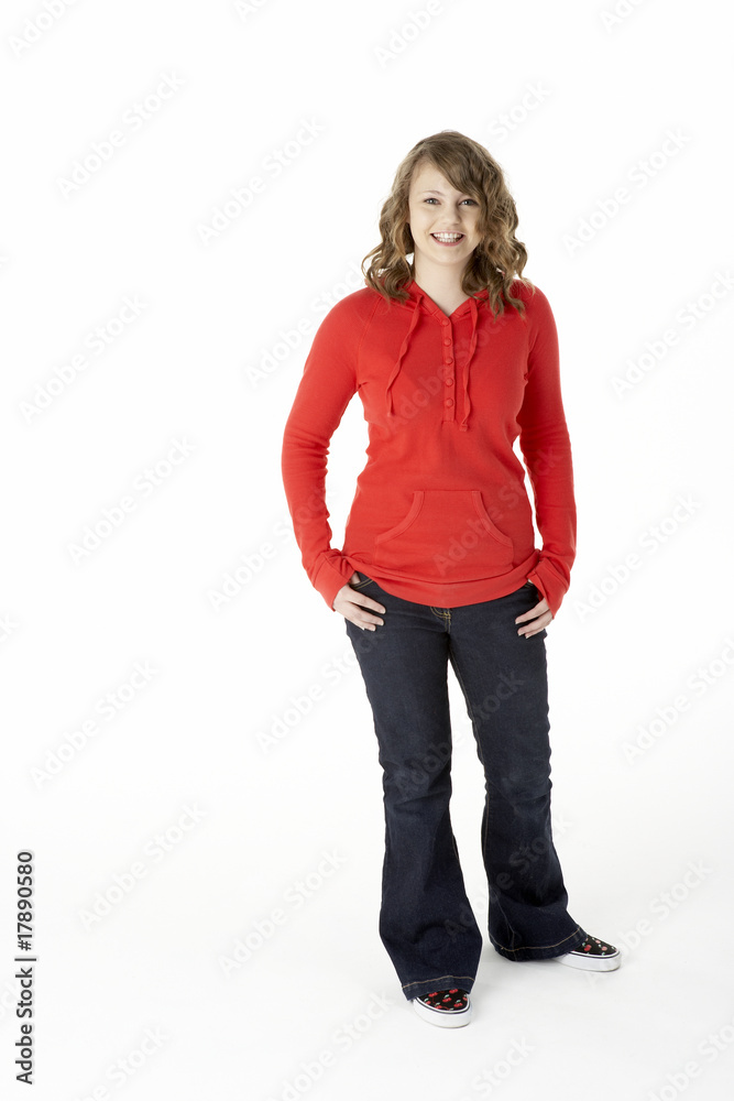 Full Length Studio Portrait Of Teenage Girl Full Length Studio Portrait Of Teenage Girl