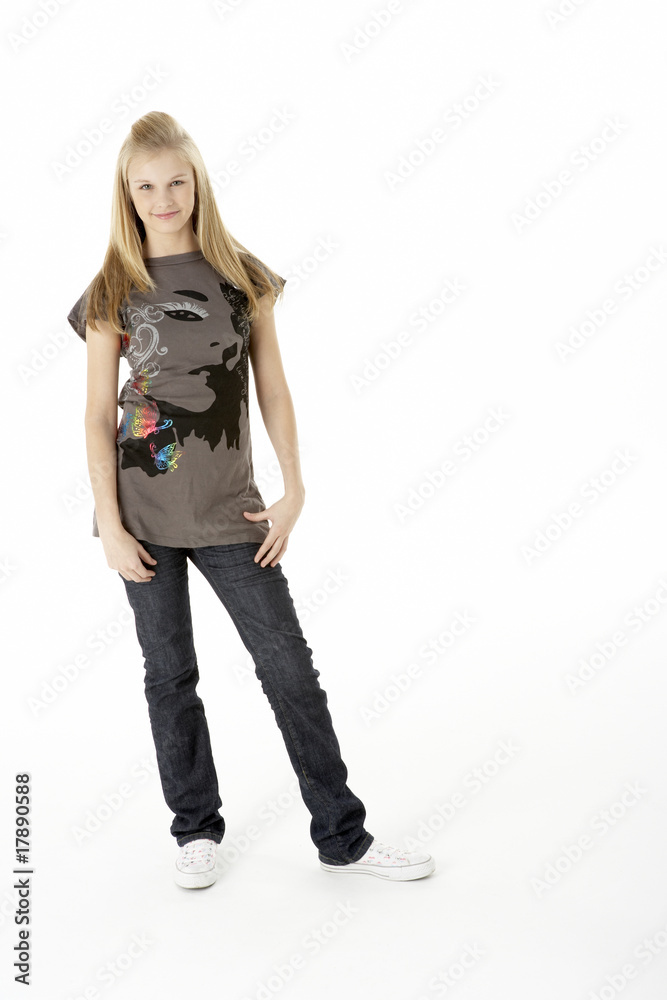 Full Length Studio Portrait Of Teenage Girl Full Length Studio Portrait Of Teenage Girl
