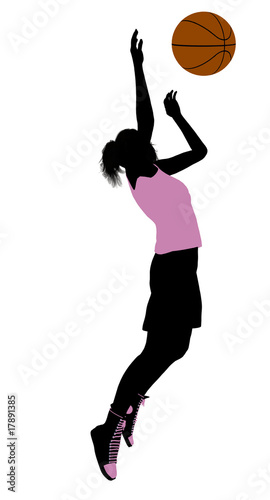 Female Basketball Player Illustration Silhouette