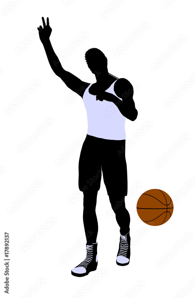African American Basketball Player Illustration Silhouette