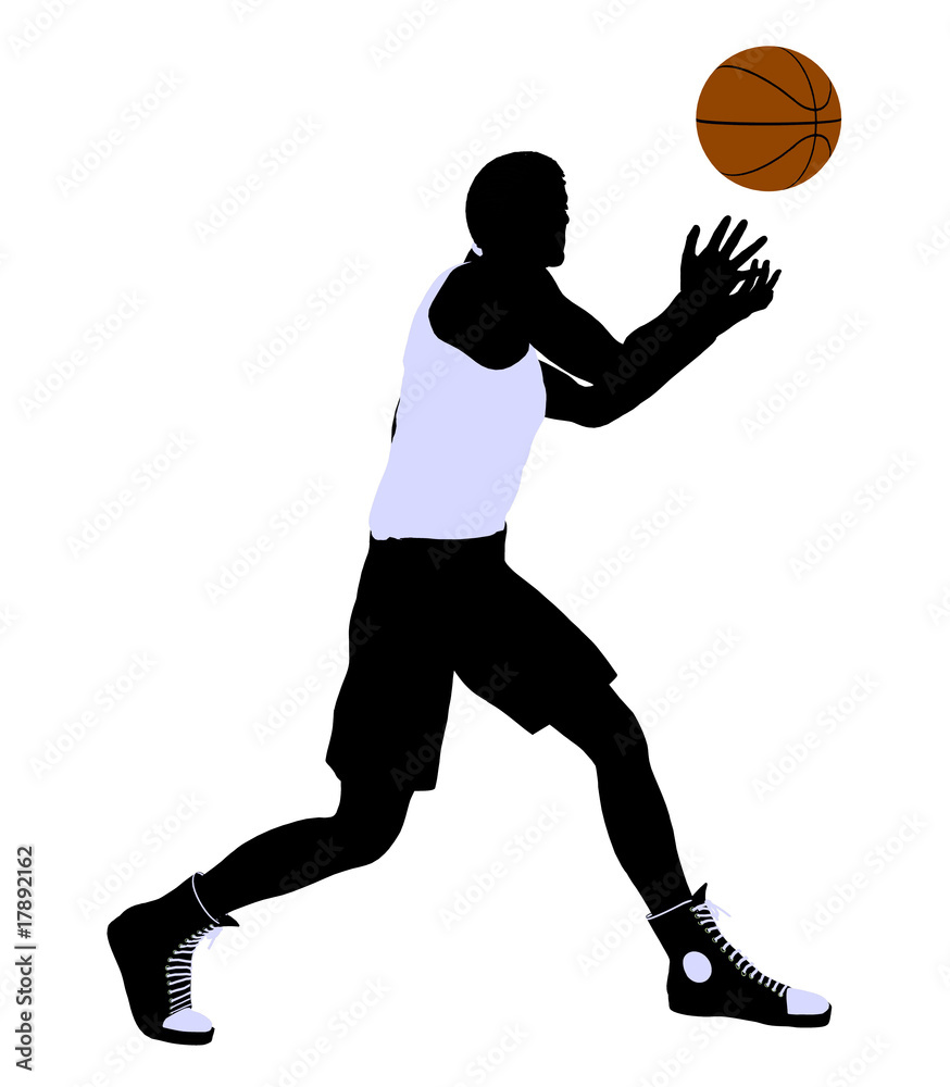 African American Basketball Player Illustration Silhouette